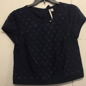 Navy blue short sleeve dress shirt